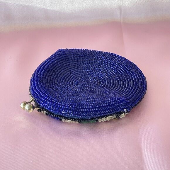 1940s Coin Purse Handmade Pouch Colorful Coin Purse Geometric Pattern Wallet - Picture 9 of 14